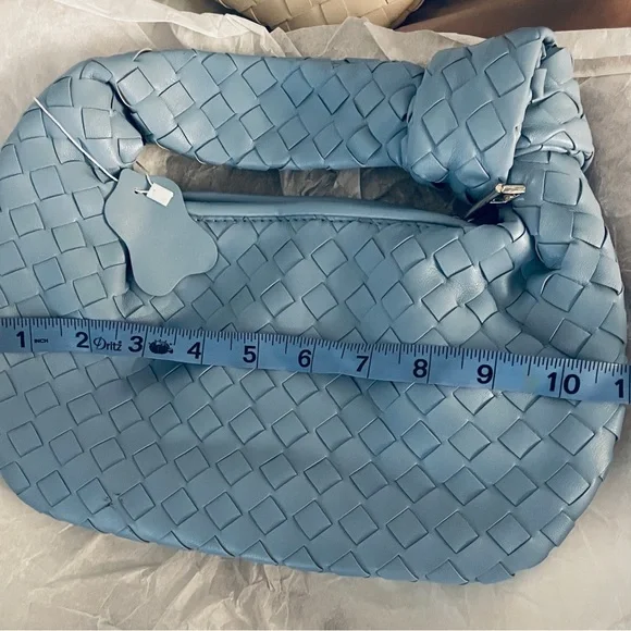 Elegant Sky Blue Woven Mini Bag - Picture 2 of 4